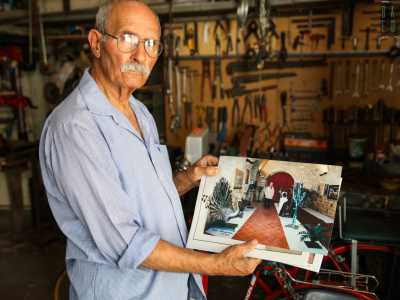 ...assieme alle foto di lui all�interno del museo